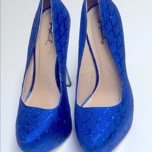 Blue Qupid Ultra High Sequin Pumps